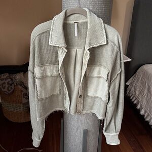 Women's Cropped Jacket in Sage Green